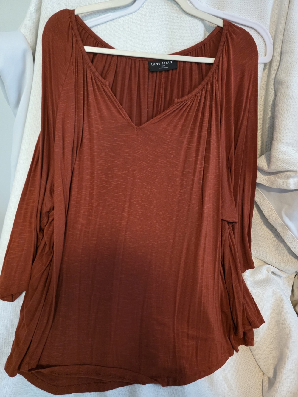 Lane Bryant Burnt Orange V-Neck Tunic Top
